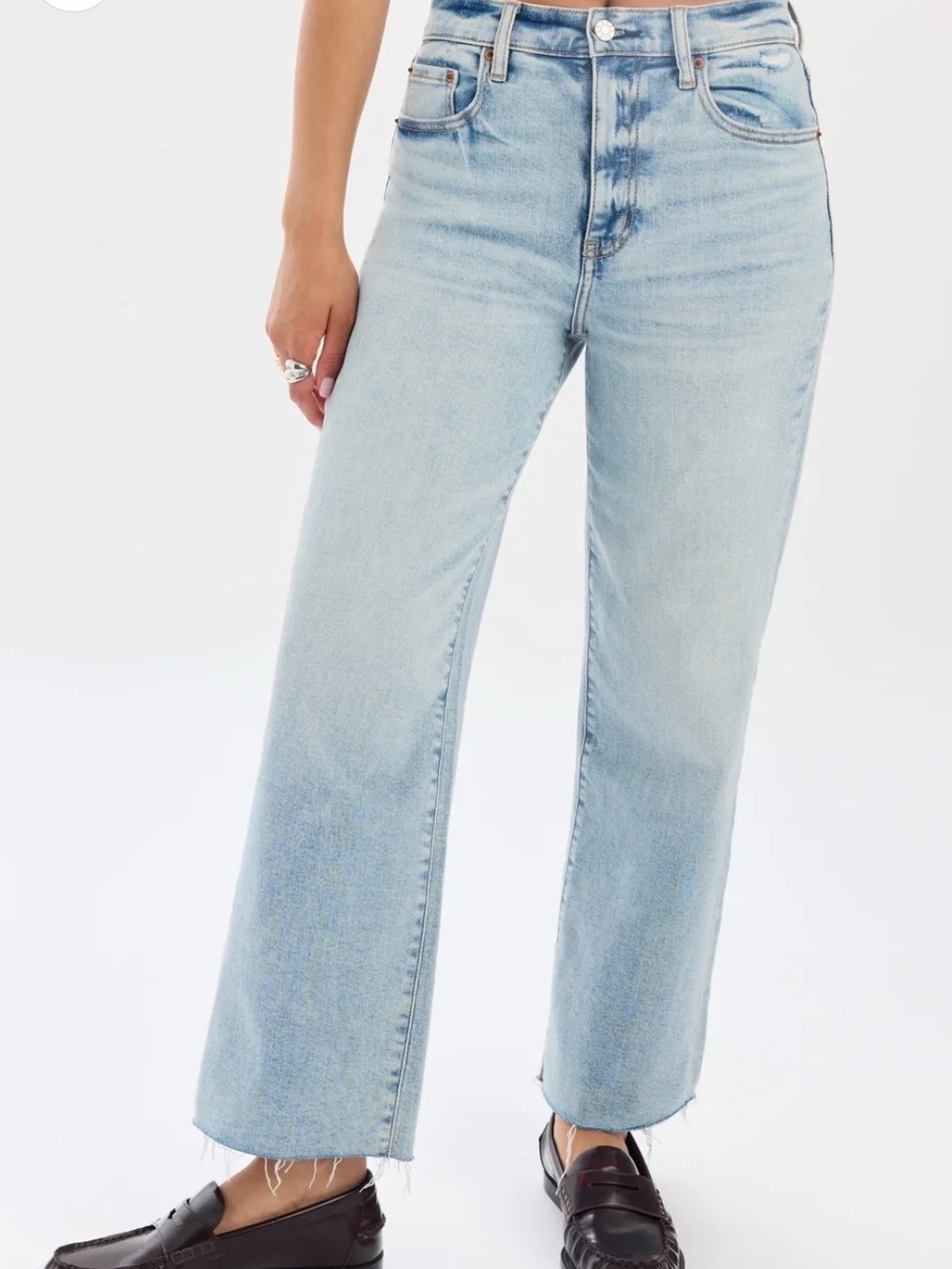 Daze Denim PLEASER HIGH RISE WIDE ANKLE IN MIRACLE will not leave up long! - Picture 5 of 6